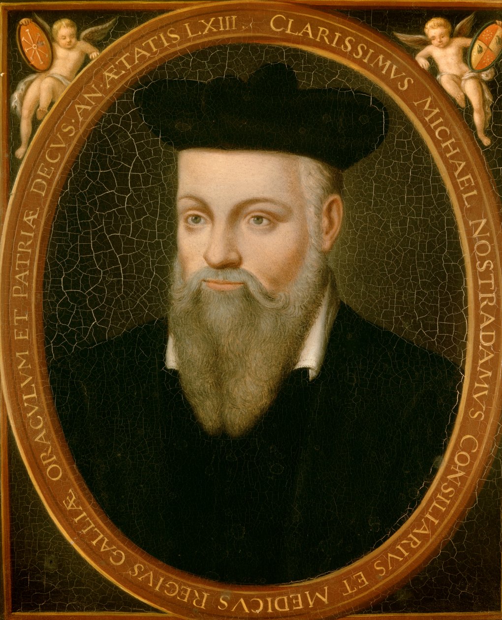 Muotokuva Michel de Nostradamusista, joka tunnetaan nimellä Nostradamus, astrologi tekijältä Cesar Nostradamus