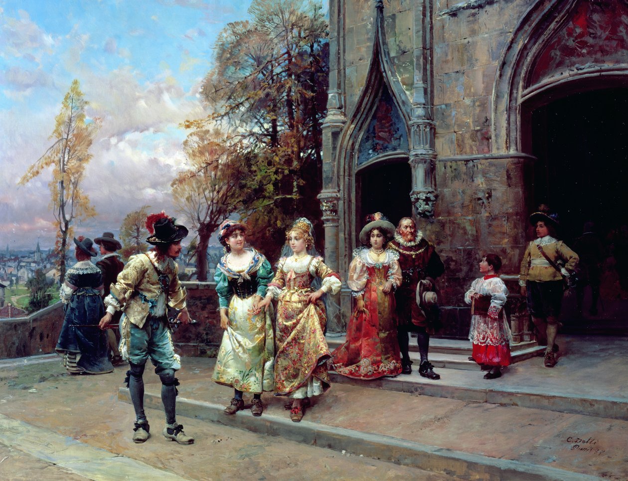 Seurustelu, 1888 tekijältä Cesare Auguste Detti