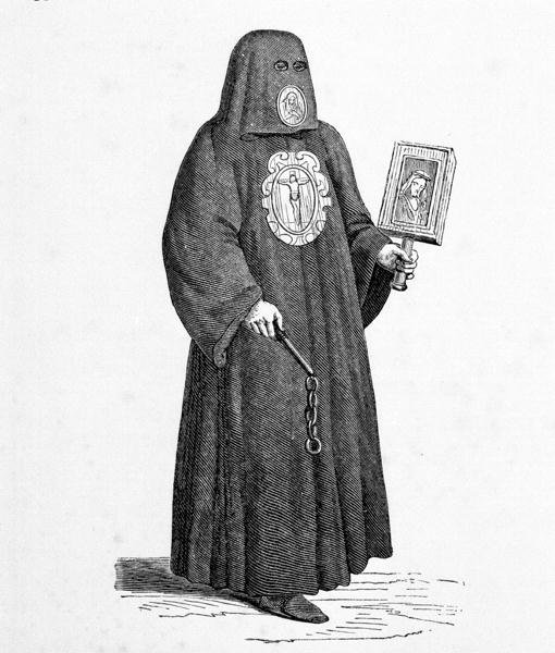 Kuoleman veljeskunnan jäsen Cristoforo Guerran teoksesta "De the antiikin ja moderni eri osien maailman" kopioiman puupiirroksen jälkeen julkaisi Venetsian tekijältä Cesare (after) Vecellio