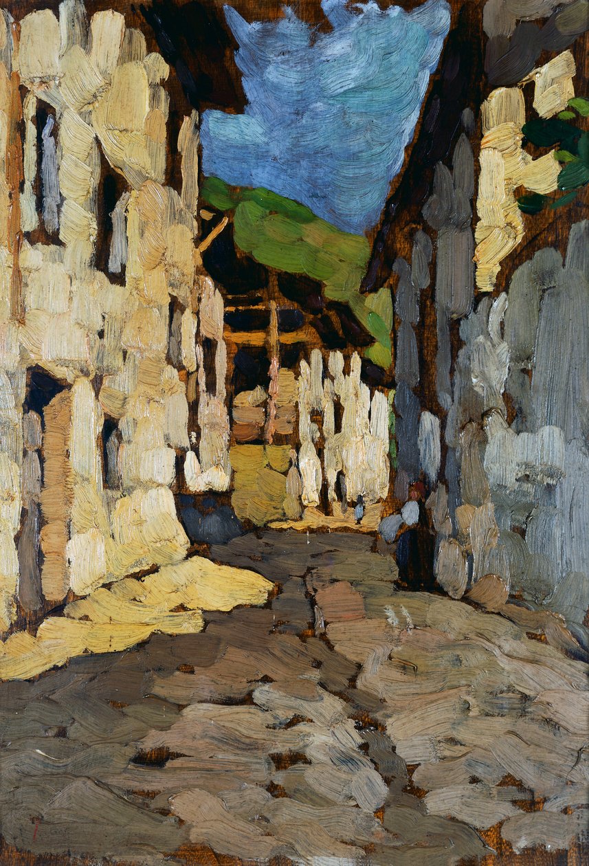 Maalaistalot, 1900-luku (öljy kankaalle) tekijältä Cesare Balbi di Robecco