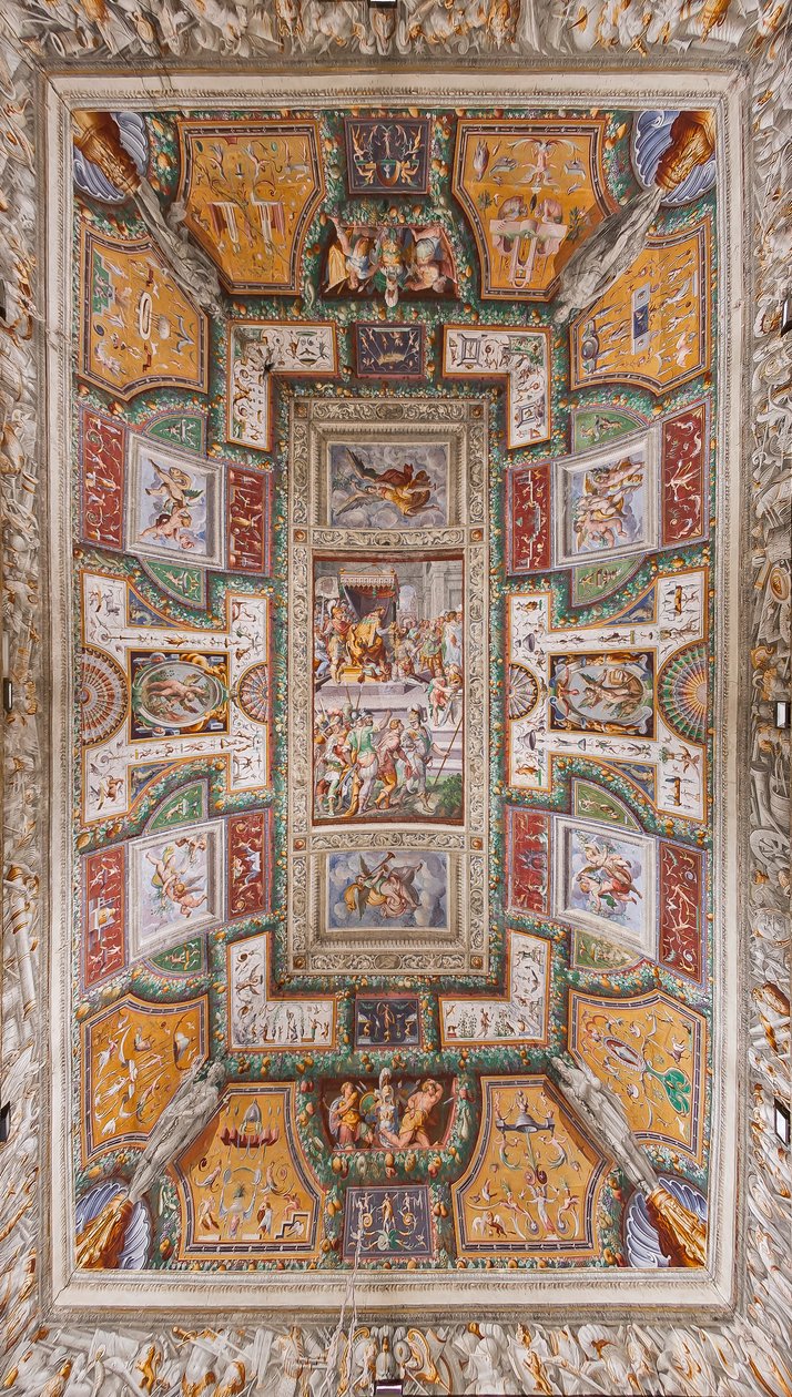 Sala delle Gesta Rossianen katto, Rocca dei Rossi, San Secondo, Parma, Italia, noin 1570 tekijältä Cesare and Jacopo Bertoia and others Baglione