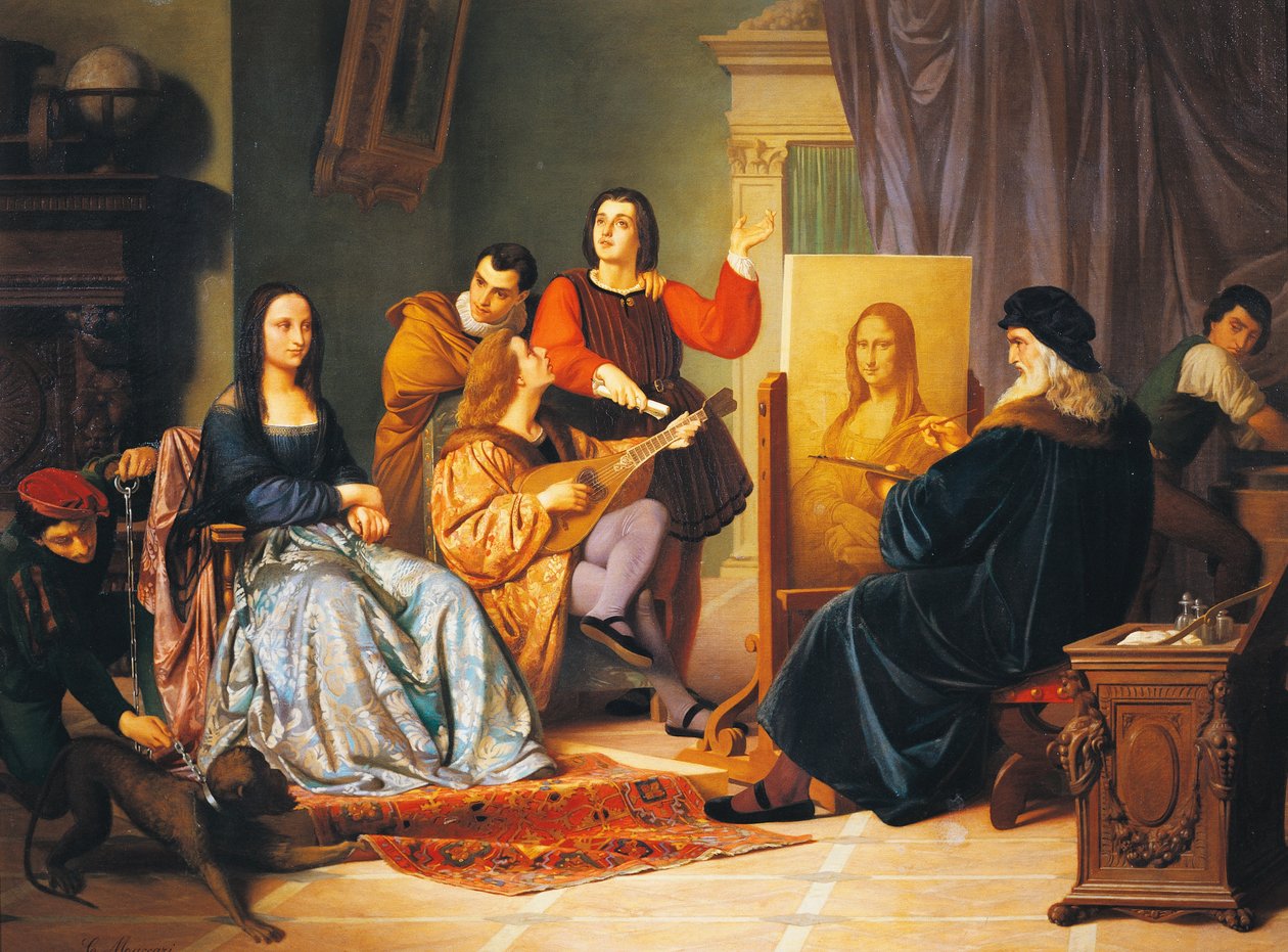 Leonardo da Vinci Cesare Maccarin (1840-1919) maalaus Mona Lisa tekijältä Cesare Maccari