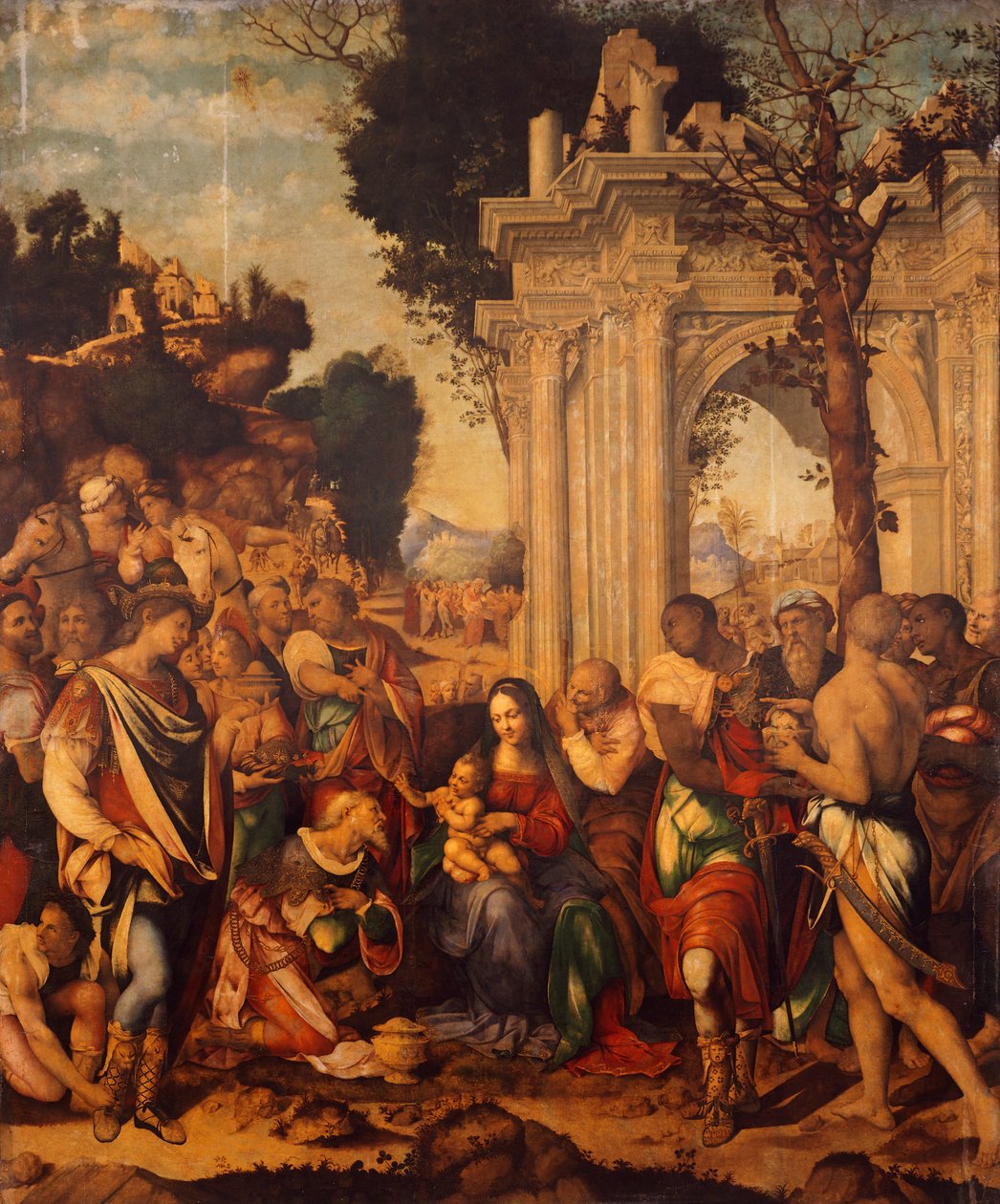 The Adoration of the Magi, kirjoittanut Cesare da Sesto (1477-1523) tekijältä Cesare da Sesto
