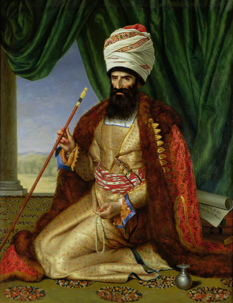 Persian suurlähettilään Asker-Khanin muotokuva Pariisissa 1808, 1809 tekijältä Cesarine Davin