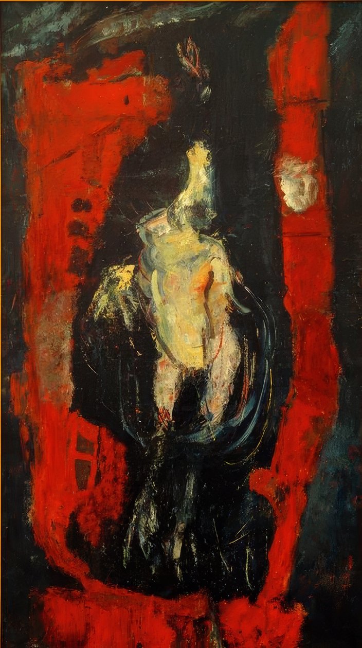 Ch. Soutine, Geflügel, vor roter Mauer hängend tekijältä Chaim Soutine