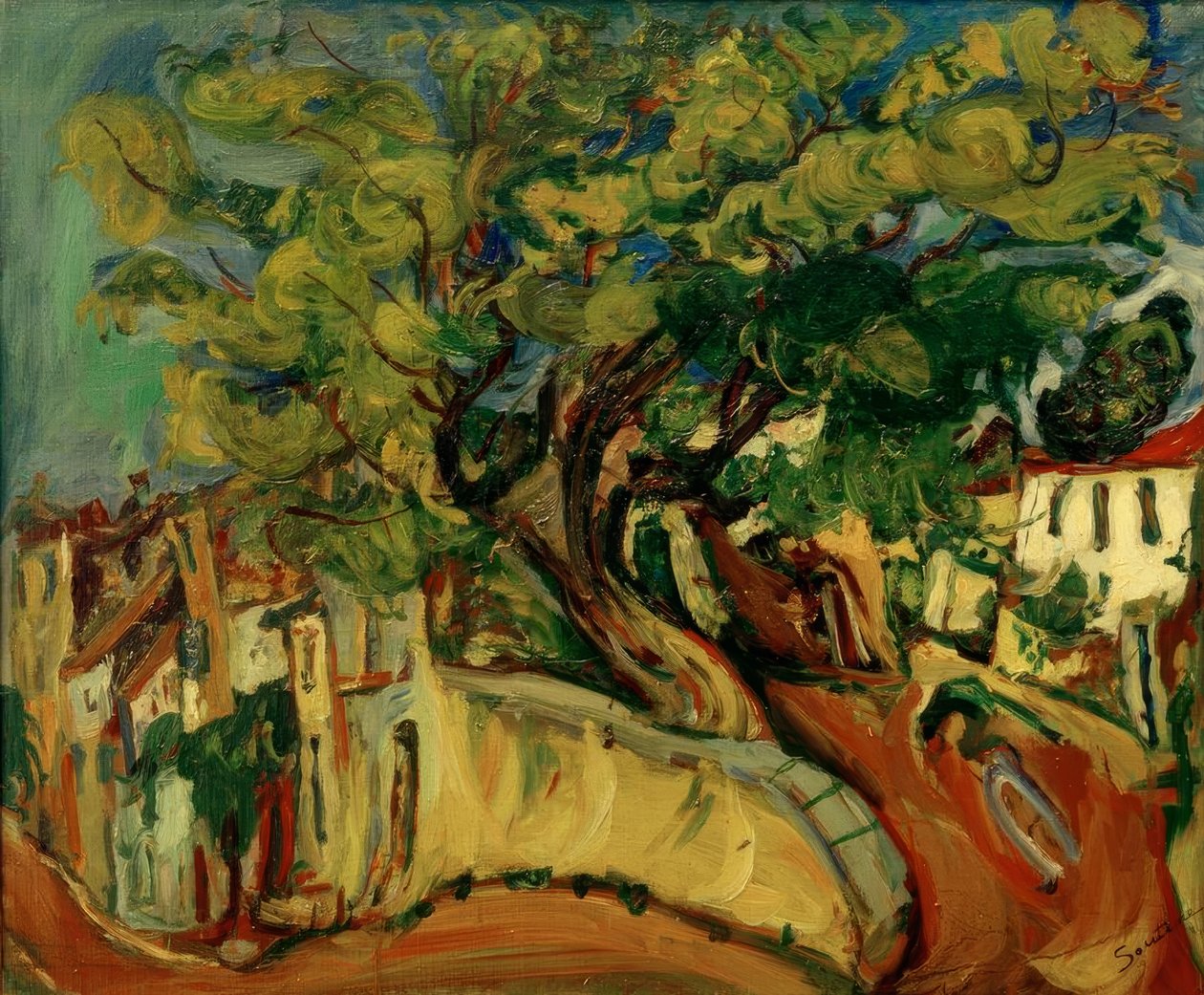 Ch. Soutine, Landschaft in Cagnes mit Baum tekijältä Chaim Soutine