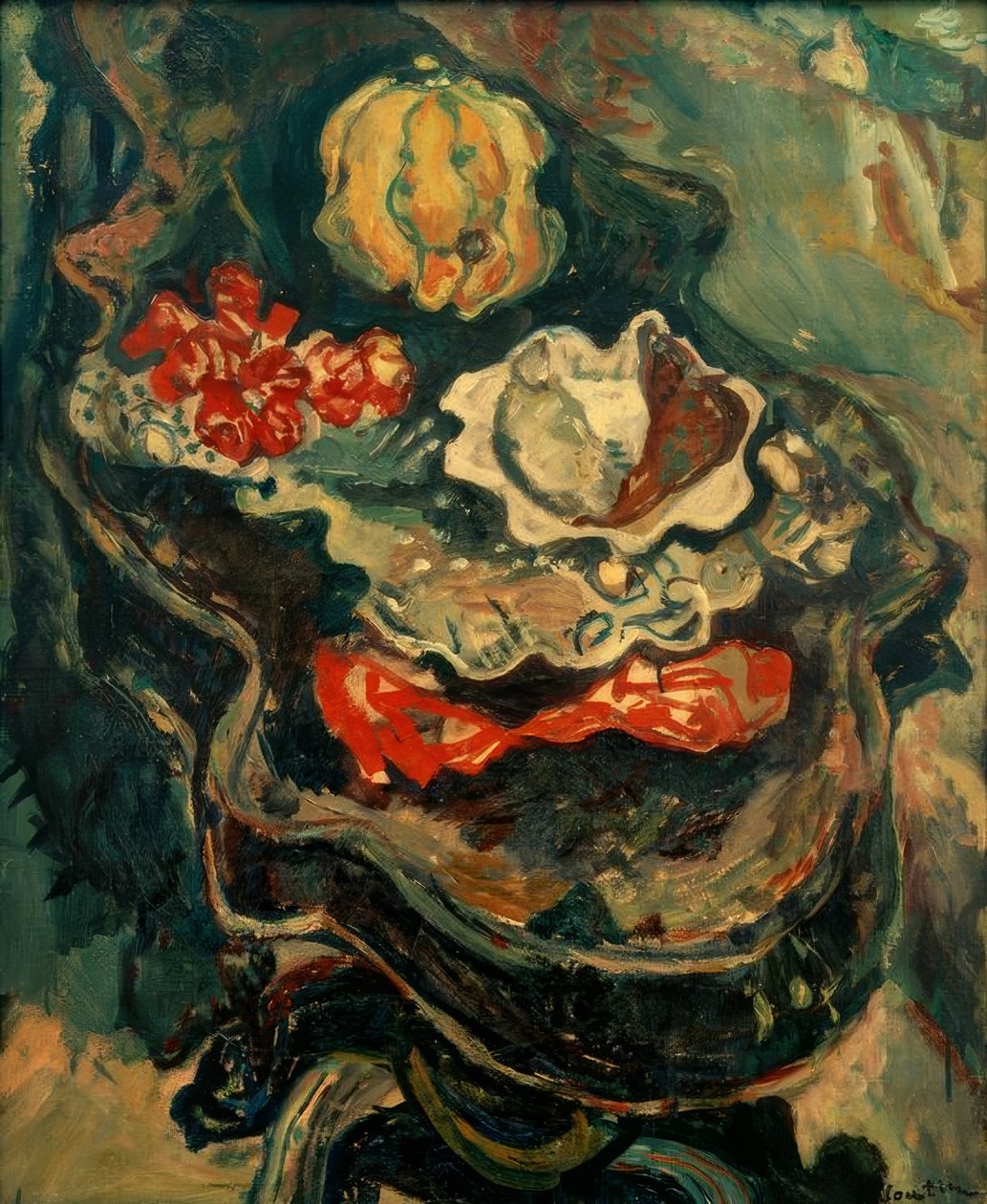 Ch. Soutine, Tisch mit Lebensmitteln tekijältä Chaim Soutine