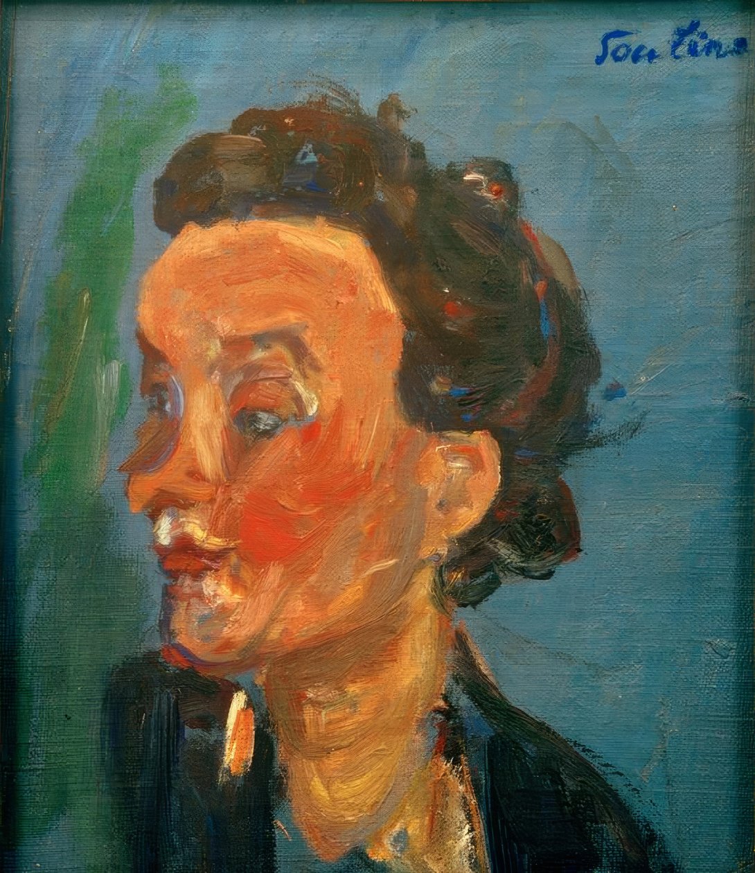 La jeune anglaise en bleu (Junge Engländerin in Blau) tekijältä Chaim Soutine