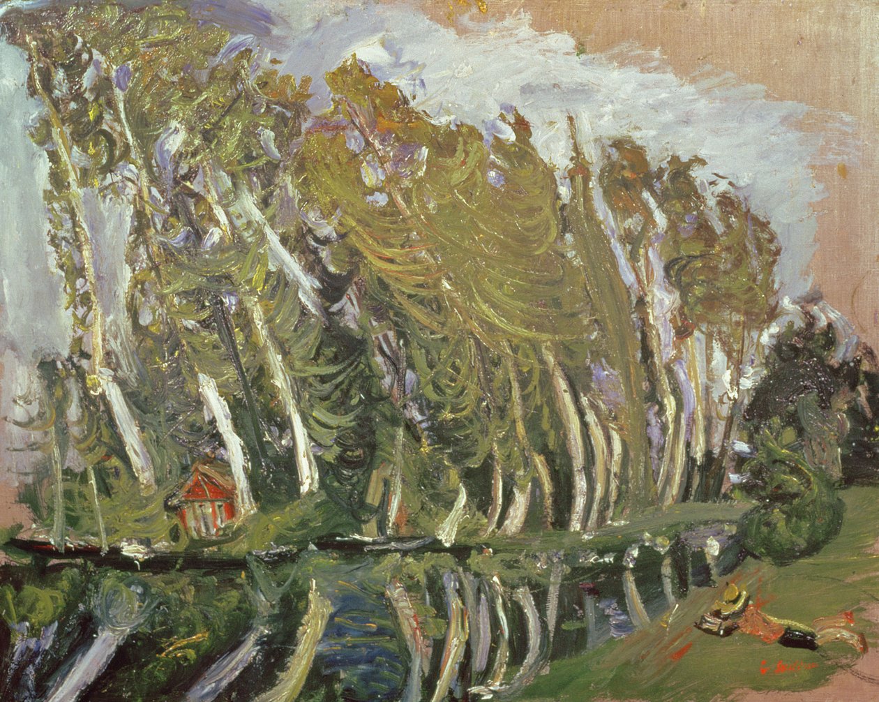 Maisema, jossa makuuasennossa oleva hahmo tekijältä Chaim Soutine