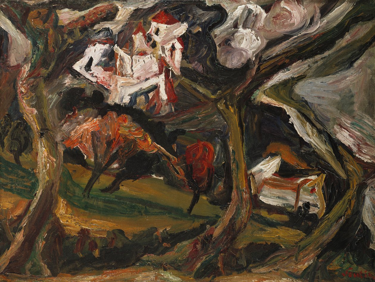 Maisema, n. 1919 (öljy kankaalle) tekijältä Chaim Soutine