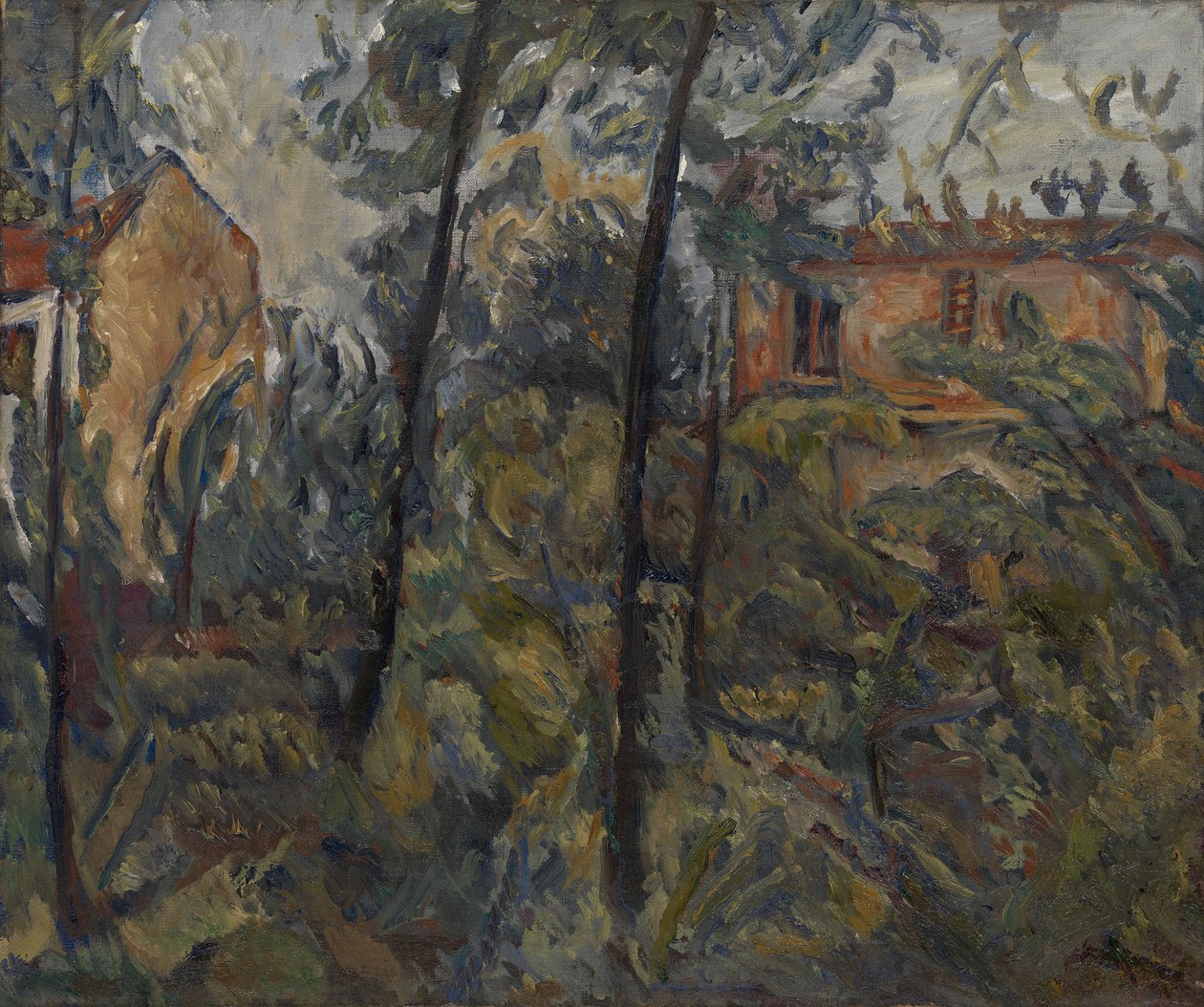 Maisema talojen kanssa, c. 1918 tekijältä Chaim Soutine