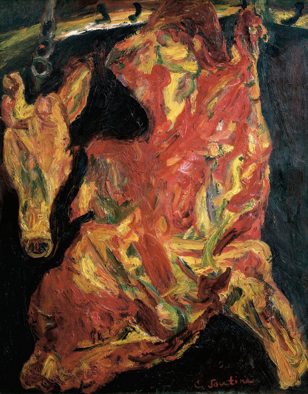 Naudan puoli ja vasikan pää tekijältä Chaim Soutine