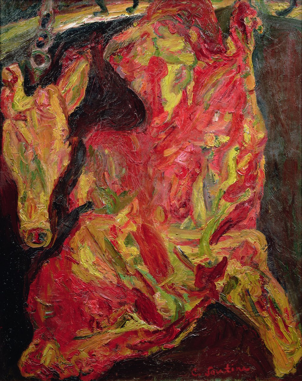 Naudan ja vasikan pään puoli, 1925 tekijältä Chaim Soutine