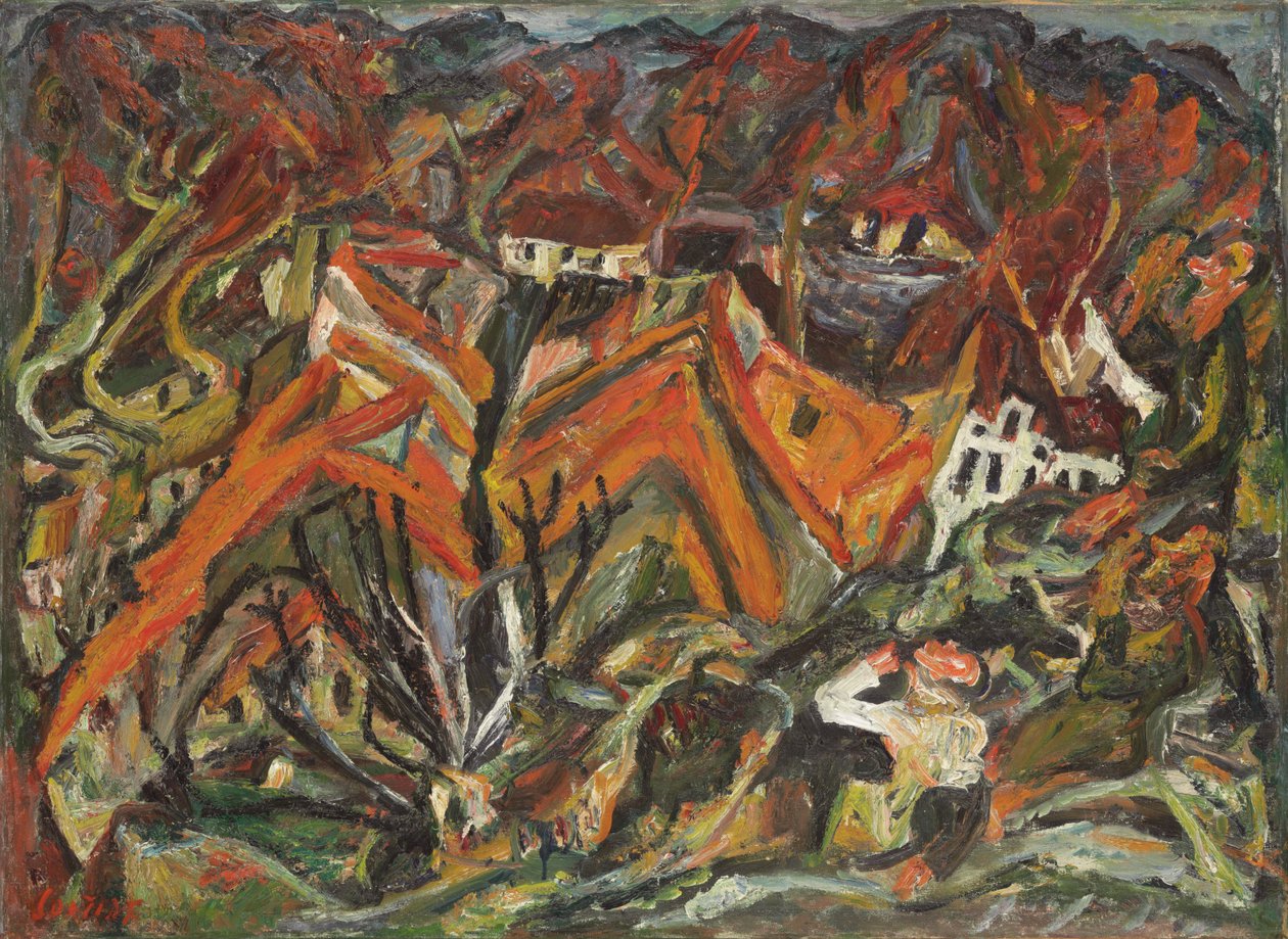 Näkymä kylään; Näkymä kylästä, 1921-1922 tekijältä Chaim Soutine
