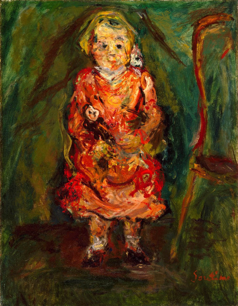 Nuori tyttö nuken kanssa, 1926-27 tekijältä Chaim Soutine