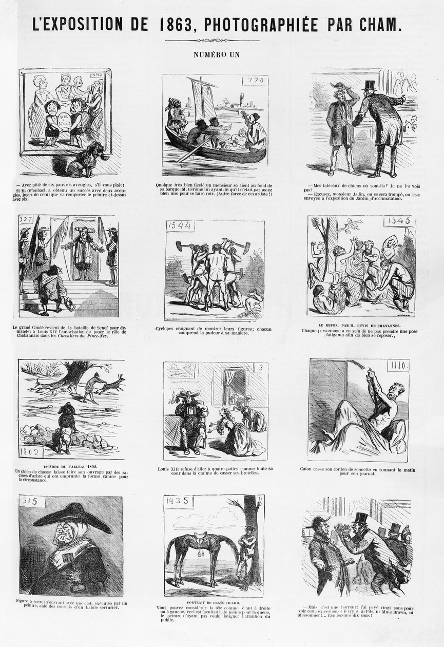 Vuoden 1863 näyttely, valokuvannut Cham, Charivarista, 10. toukokuuta 1863 tekijältä Cham