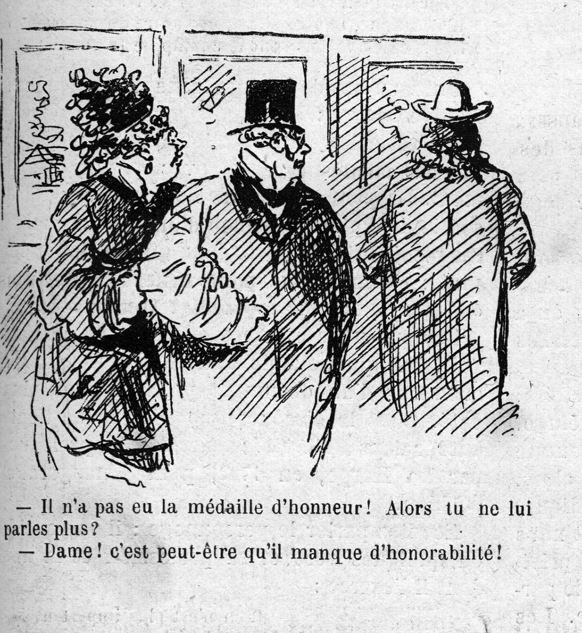 Sarjakuva 1879 Salonin maalareiden tunnustamisesta tekijältä Amédée de Noé