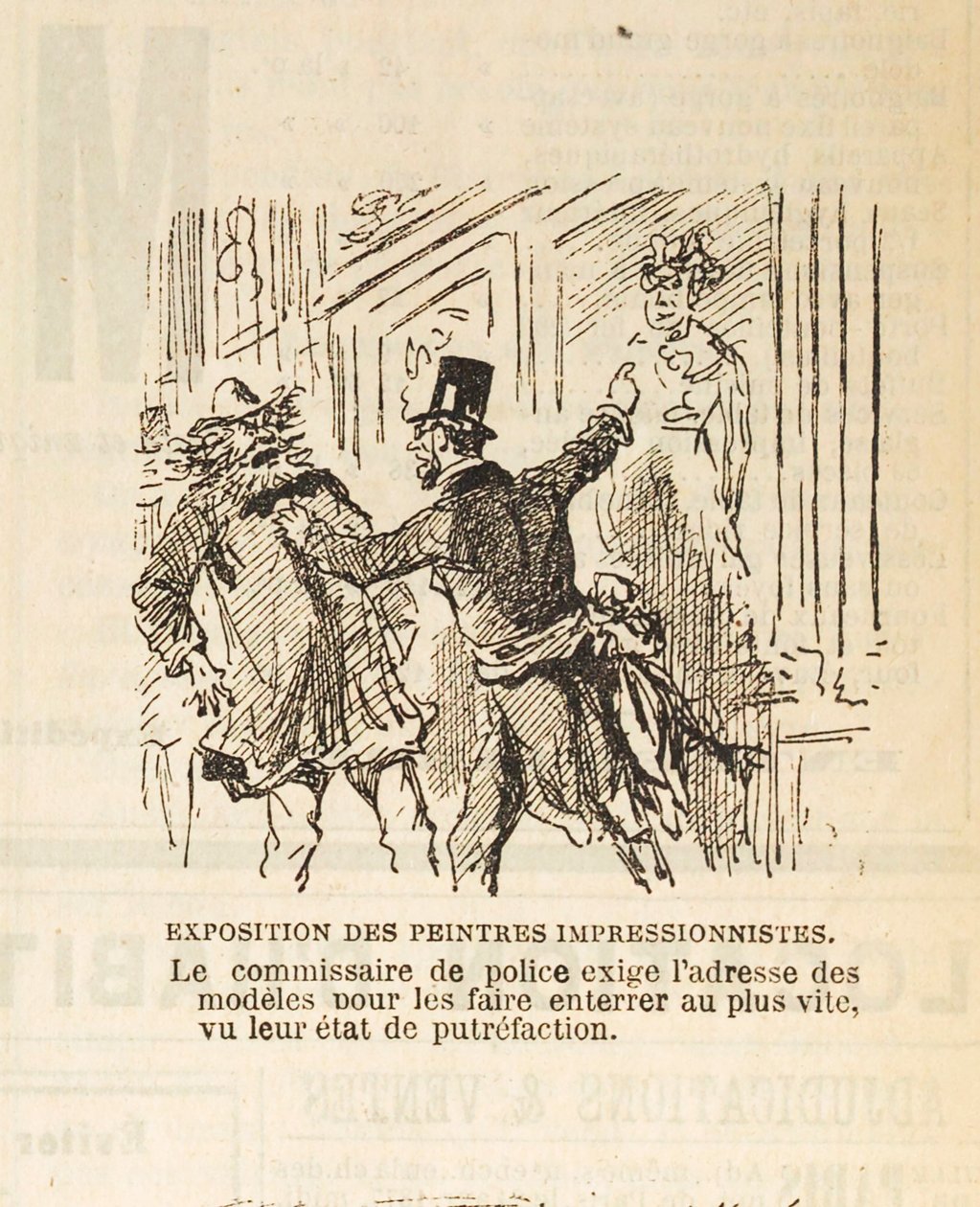 Poliisikomissaari vaatii mallien osoitteen haudatakseen..., 1877. tekijältä Cham
