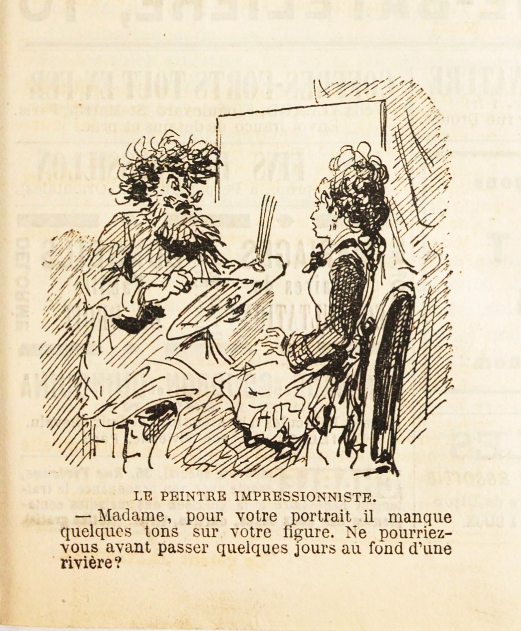 Rouva, muotokuvastasi puuttuu muutama sävy kasvoiltasi..., 1877. tekijältä Cham