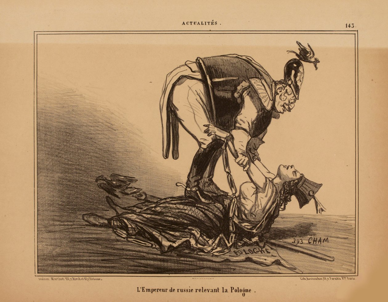 Venäjän keisari vapauttamassa Puolaa, 1855. tekijältä Cham