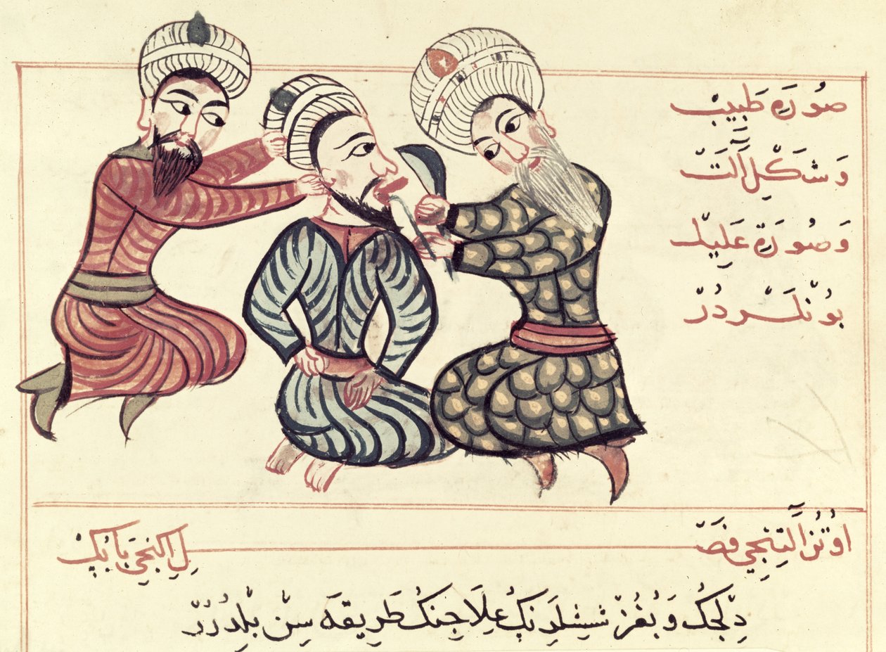 Ms Sup Turc 693 fol.76v Ranulan leikkaus kielen alta, 1466 tekijältä Charaf ed Din