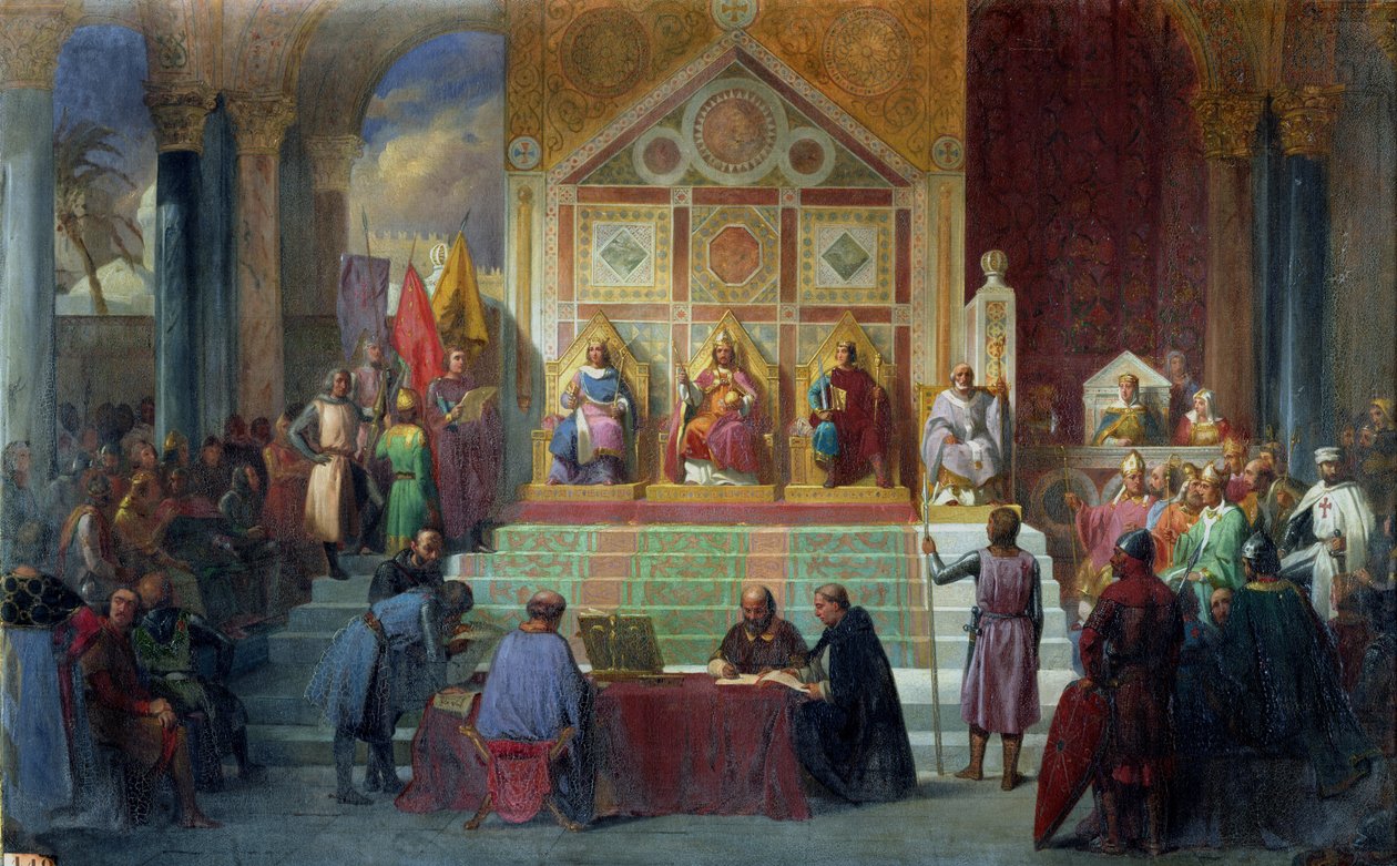 Ristiretkeläisten kokous Ptolemaisissa 1148, 1840 tekijältä Charles Alexandre Debacq