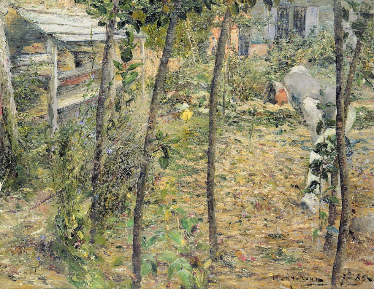 Puutarhassa, 1885 tekijältä Charles Angrand