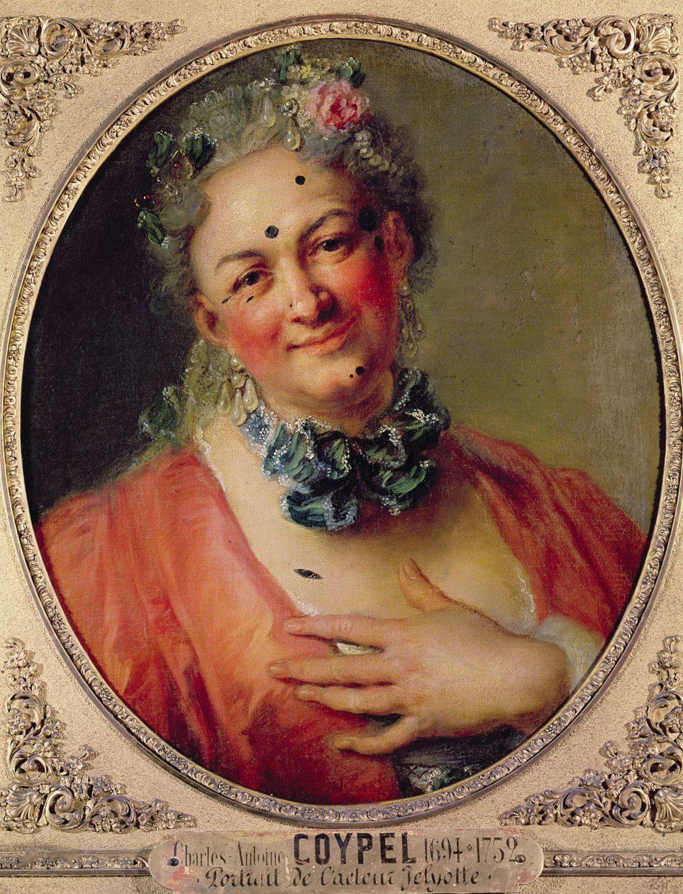 Laulaja Pierre de Jelyotten (1713-97) muotokuva naisten puvussa, n. 1745 tekijältä Charles Antoine Coypel