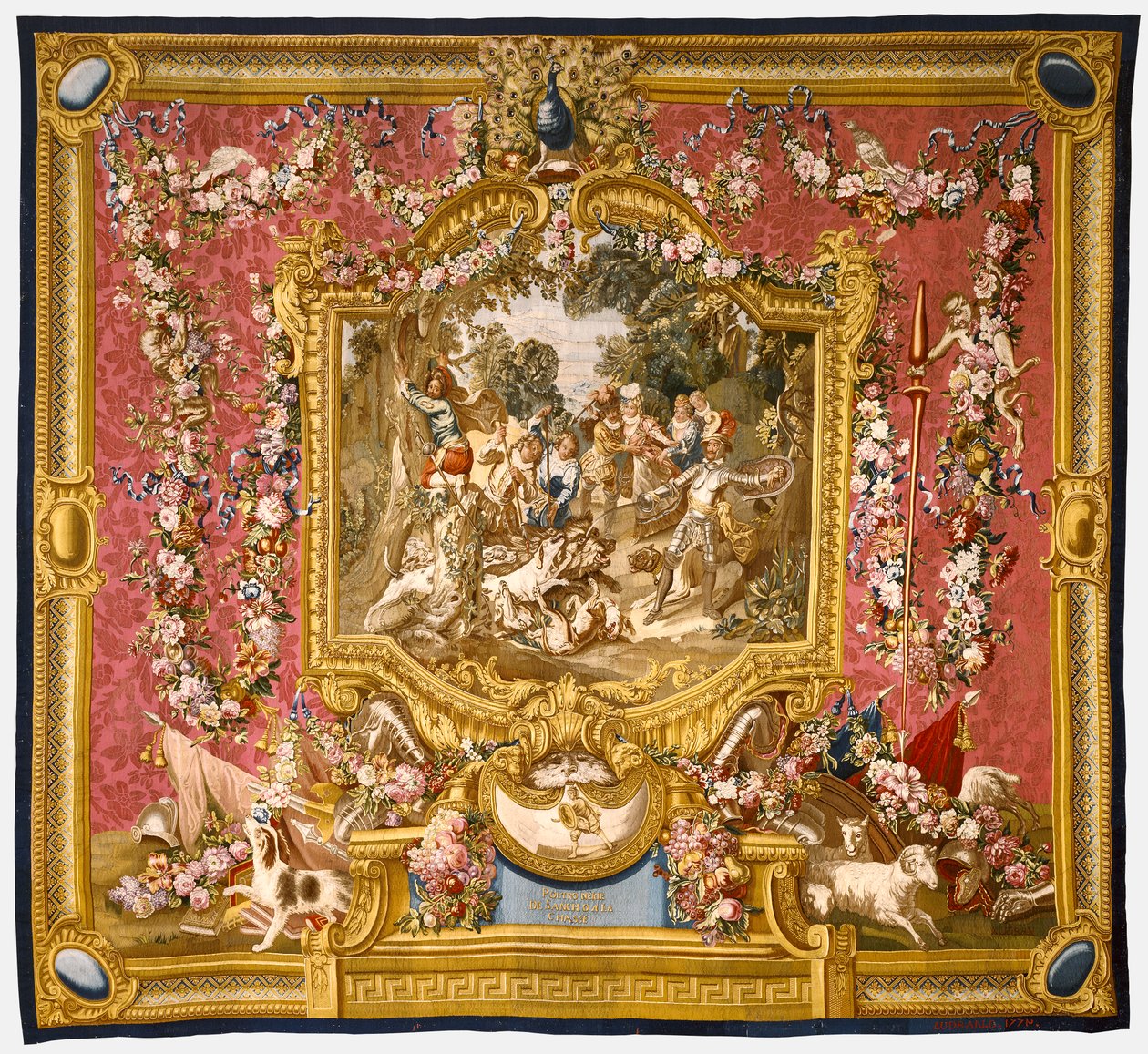 Sanchon pelkuruus metsästyksessä, 1772 (silkki ja villa) tekijältä Charles Antoine Coypel