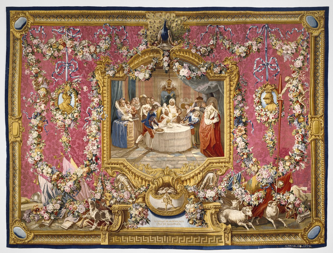 Sanchon ateria Baratarian saarella, 1770-72 (silkki ja villa) tekijältä Charles Antoine Coypel