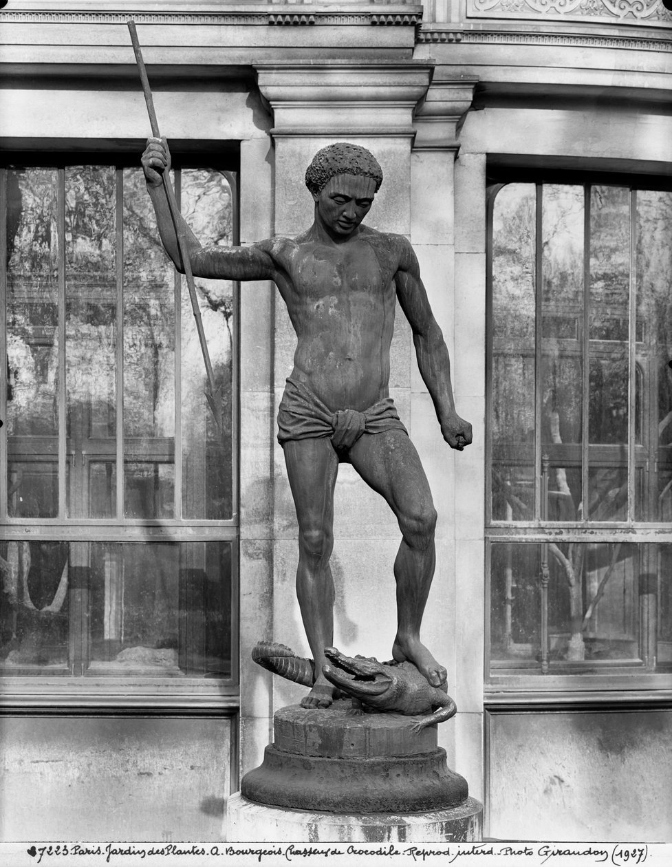 Krokotiilin metsästäjä (pronssi) tekijältä Charles Arthur Bourgeois