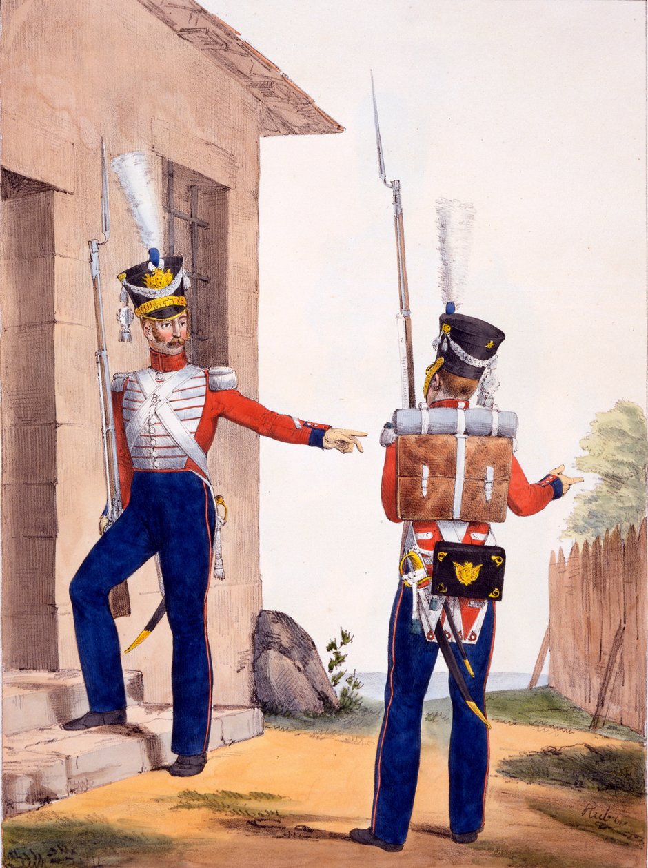 Sveitsin kuninkaallisen kaartin 8. jalkaväkirykmentin univormu, "Collection des Uniforms de l