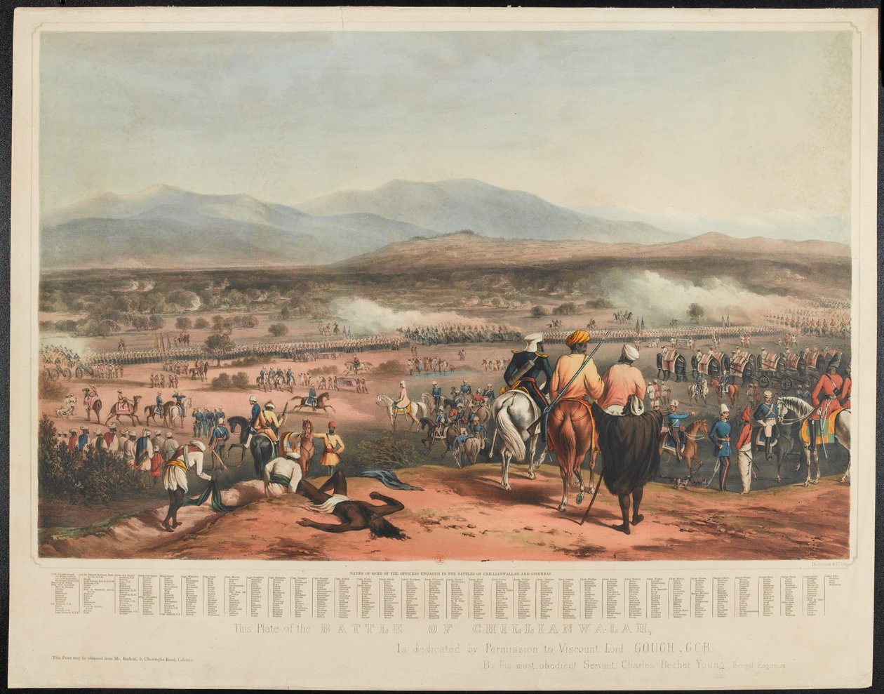 Chillianwalan taistelu 13. tammikuuta 1849 tekijältä Charles Becher Young