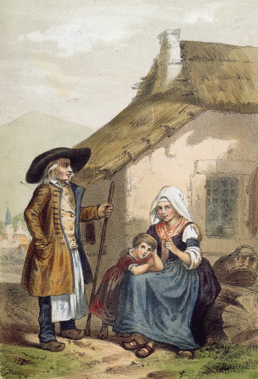Courpieren maanviljelijät Puy de Domen alueella Auvergnessa, 1800-luvun puoliväli tekijältä Charles Bour