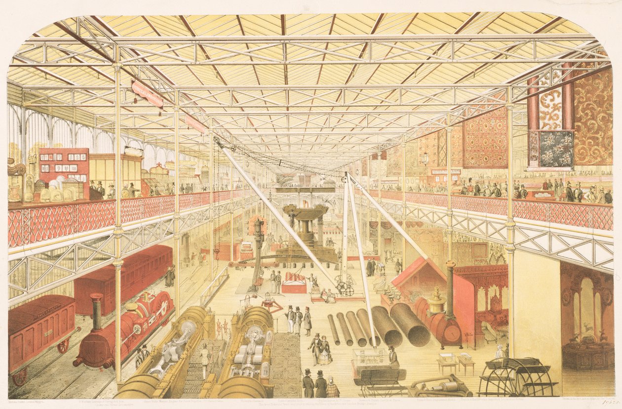 British Machinery Department, luokka 5 Great Industrial Exhibition of All Nationsissa, 1851, taiteilijan kaiverrus, pub. Ackermann und Co., 1851 tekijältä Charles Burton
