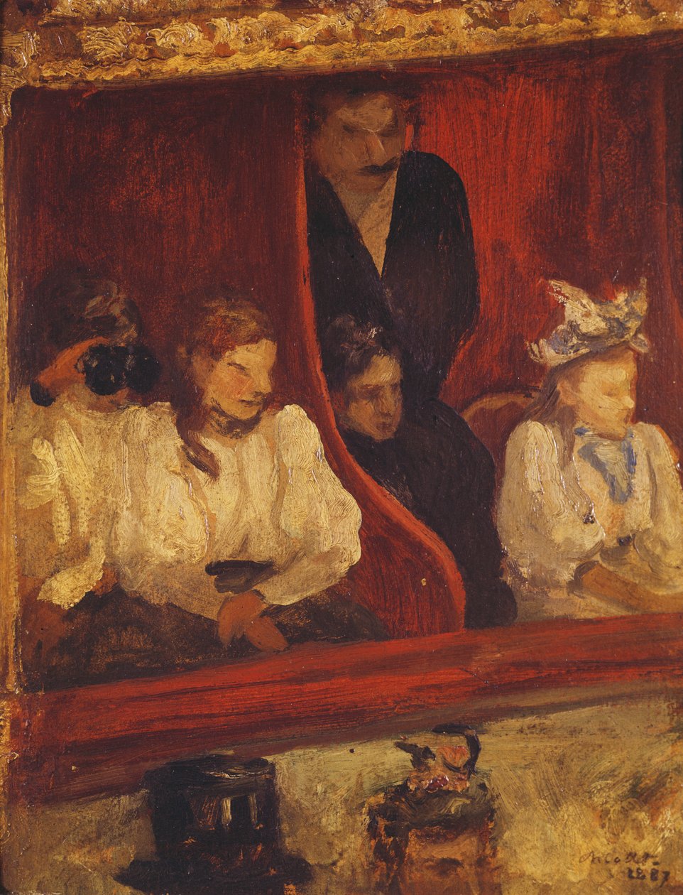 Laatikko Opera-Comiquessa, 1887 tekijältä Charles Cottet