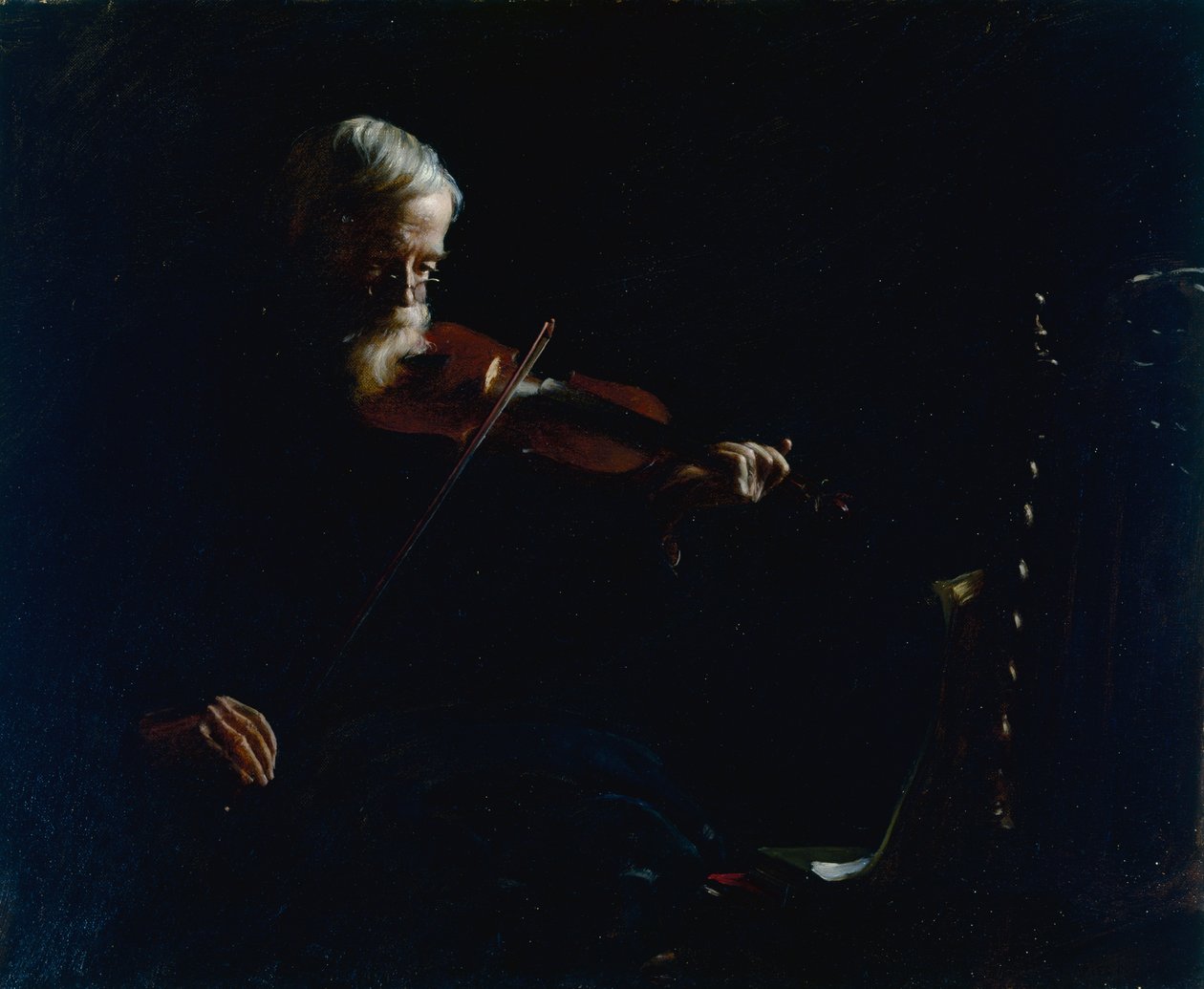 Vanha viulisti tekijältä Charles Courtney Curran