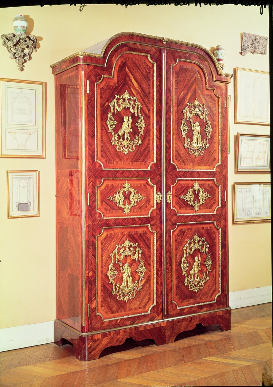 Regency tyylinen vaatekaappi, 1725-30 (puu) tekijältä Charles Cressent