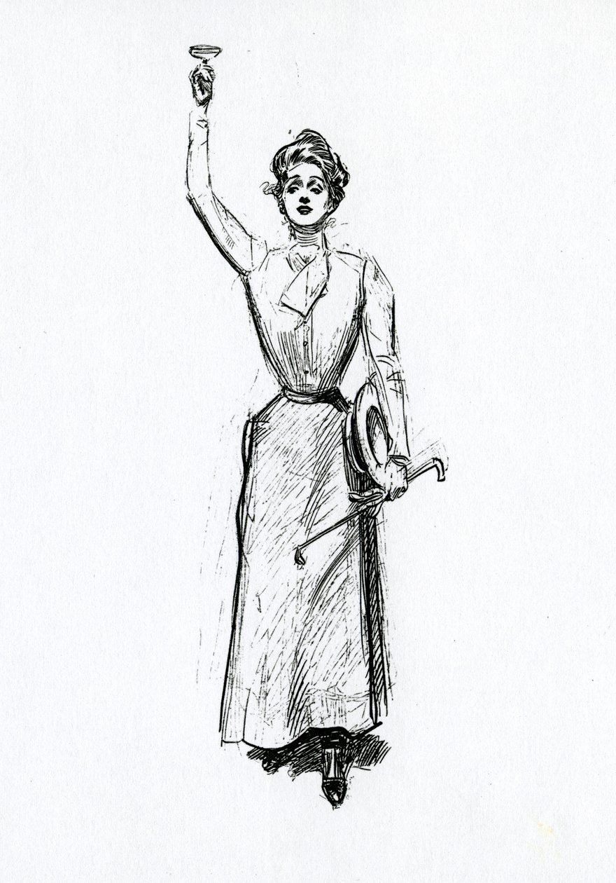 Gibson-tyttö ratsastusvarusteissa, n. 1902 tekijältä Charles Dana Gibson
