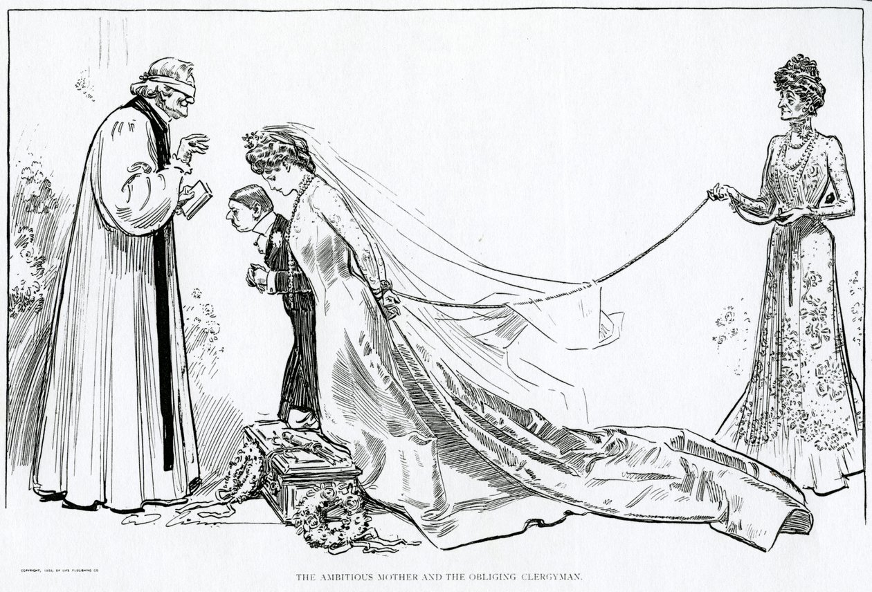 Kunnianhimoinen äiti ja velvoittava pappi, 1902 tekijältä Charles Dana Gibson