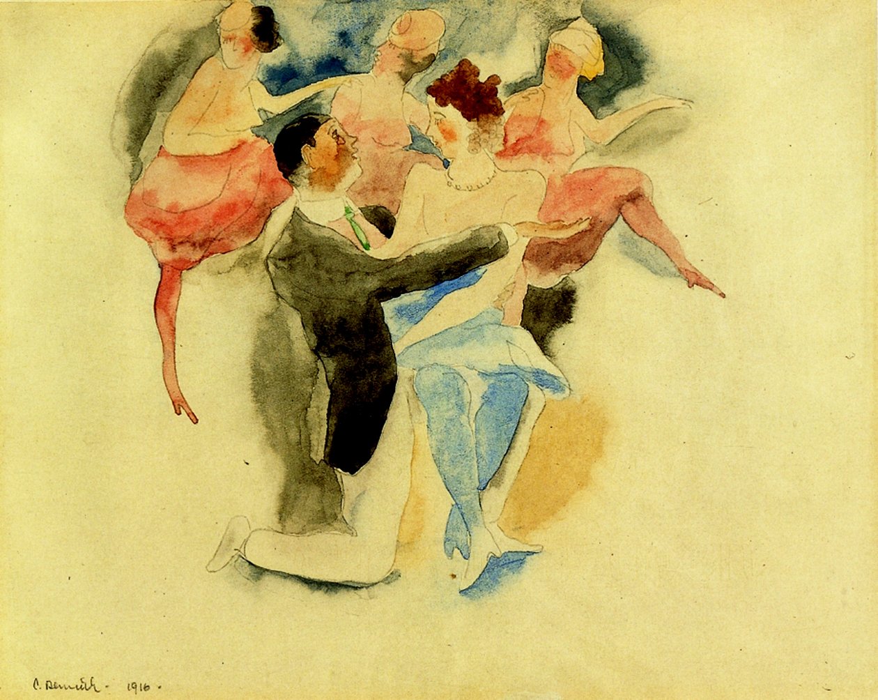 Vaudeville, 1916 (wc ja kynä paperille) tekijältä Charles Demuth