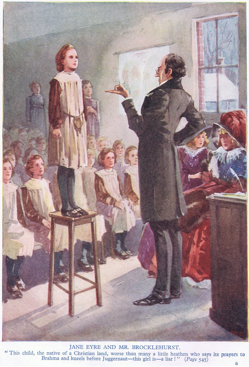 Jane Eyre ja Mr Brocklehurst (väri) tekijältä Charles Edmund Brock