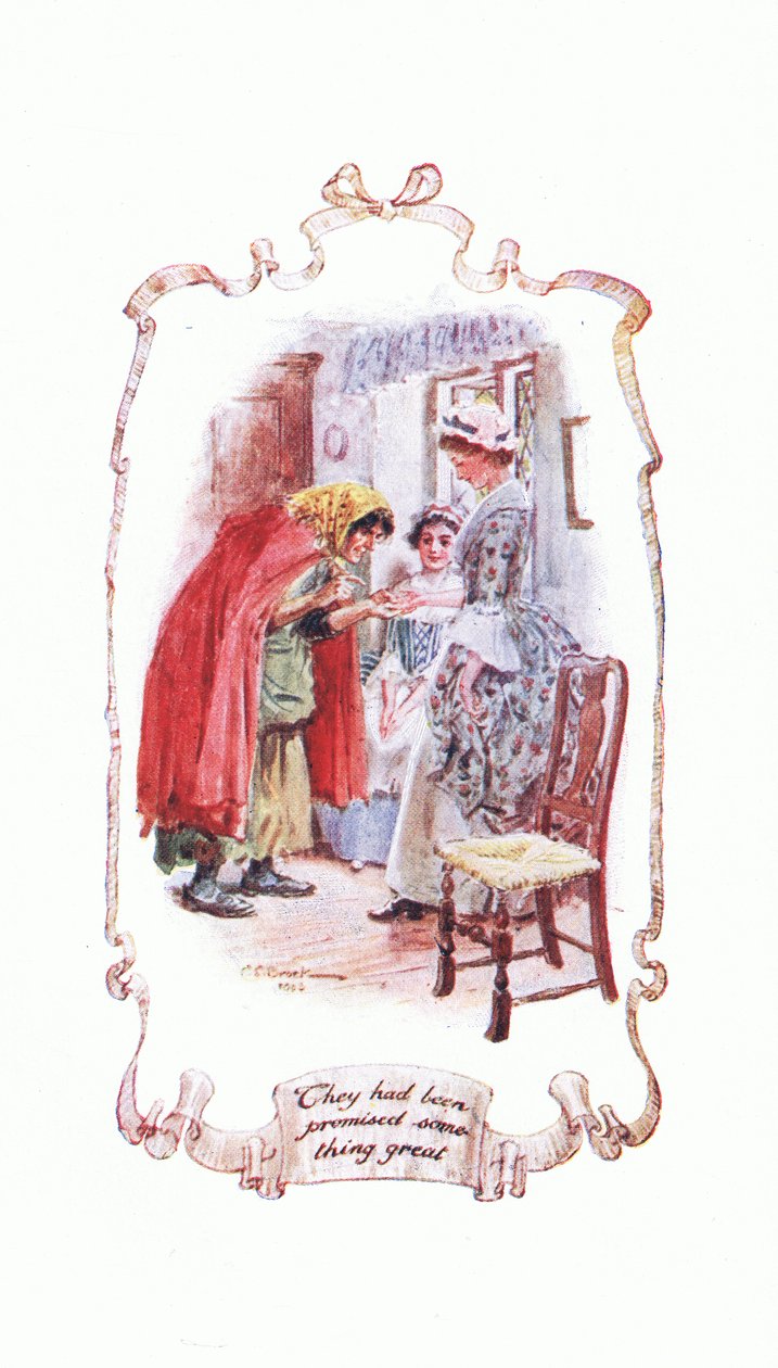 Heille oli luvattu jotakin suurta, J M Dent & Son Ltd:n 1920-luvulla julkaisemasta The Vicar of Wakefield -teoksesta tekijältä Charles Edmund Brock