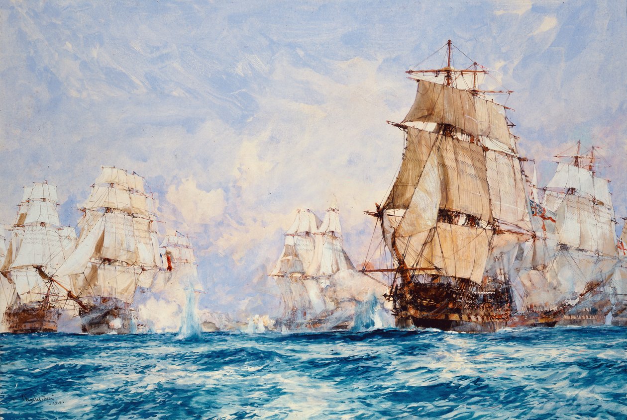 Toulonin saarto, toiminta Bandolin edustalla vuonna 1810, 1918 tekijältä Charles Edward Dixon