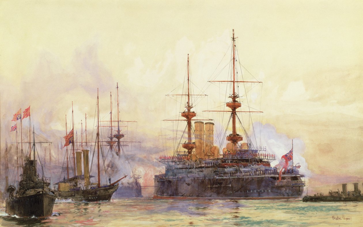 Prinssi George Spitheadissa. Kuningatar Victorian merivoimien requiem tekijältä Charles Edward Dixon