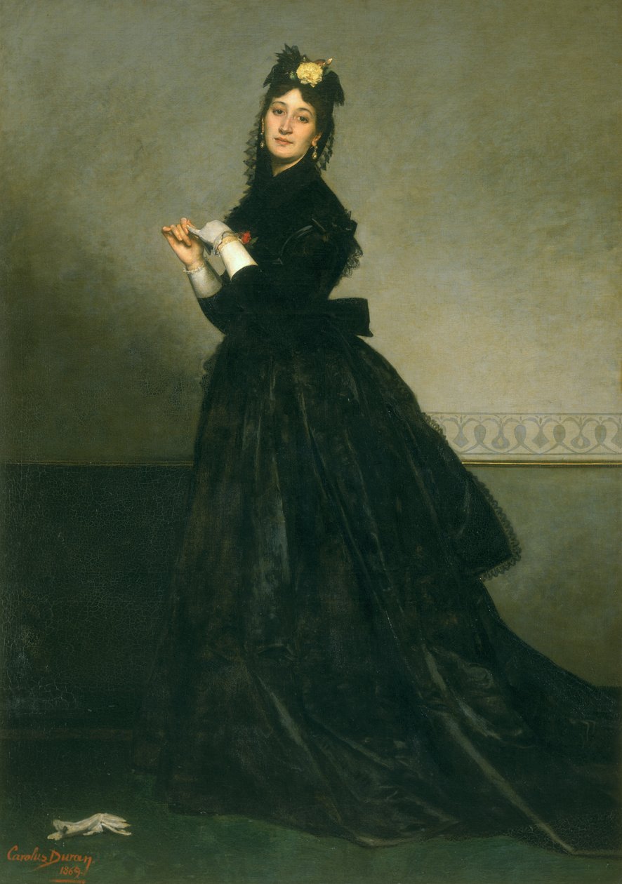 Nainen hansikkaalla, 1869 tekijältä Charles Emile Auguste Carolus Duran