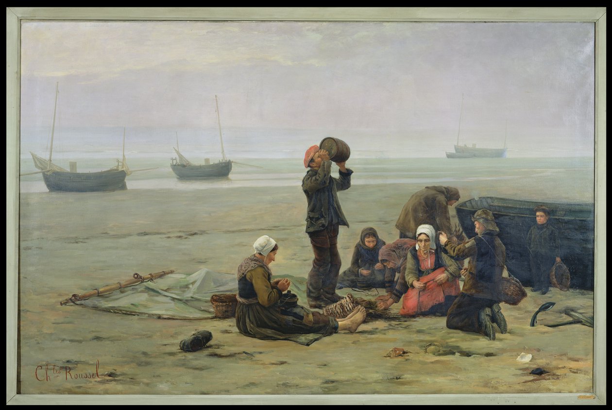 Odotan kaloja, Berck-sur-Mer tekijältä Charles Emmanuel Joseph Roussel