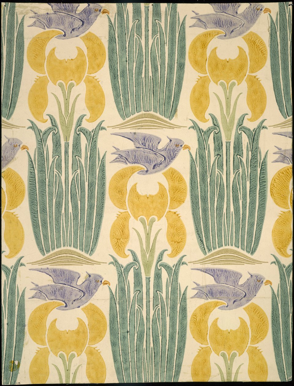 "Linnut ja kukat" -design tekijältä Charles Francis Annesley Voysey