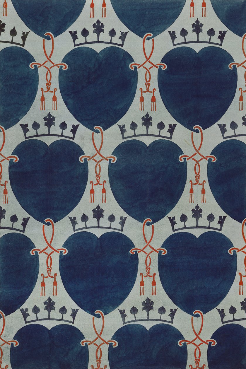 Suunnittelu kankaalle, n.1898 tekijältä Charles Francis Annesley Voysey