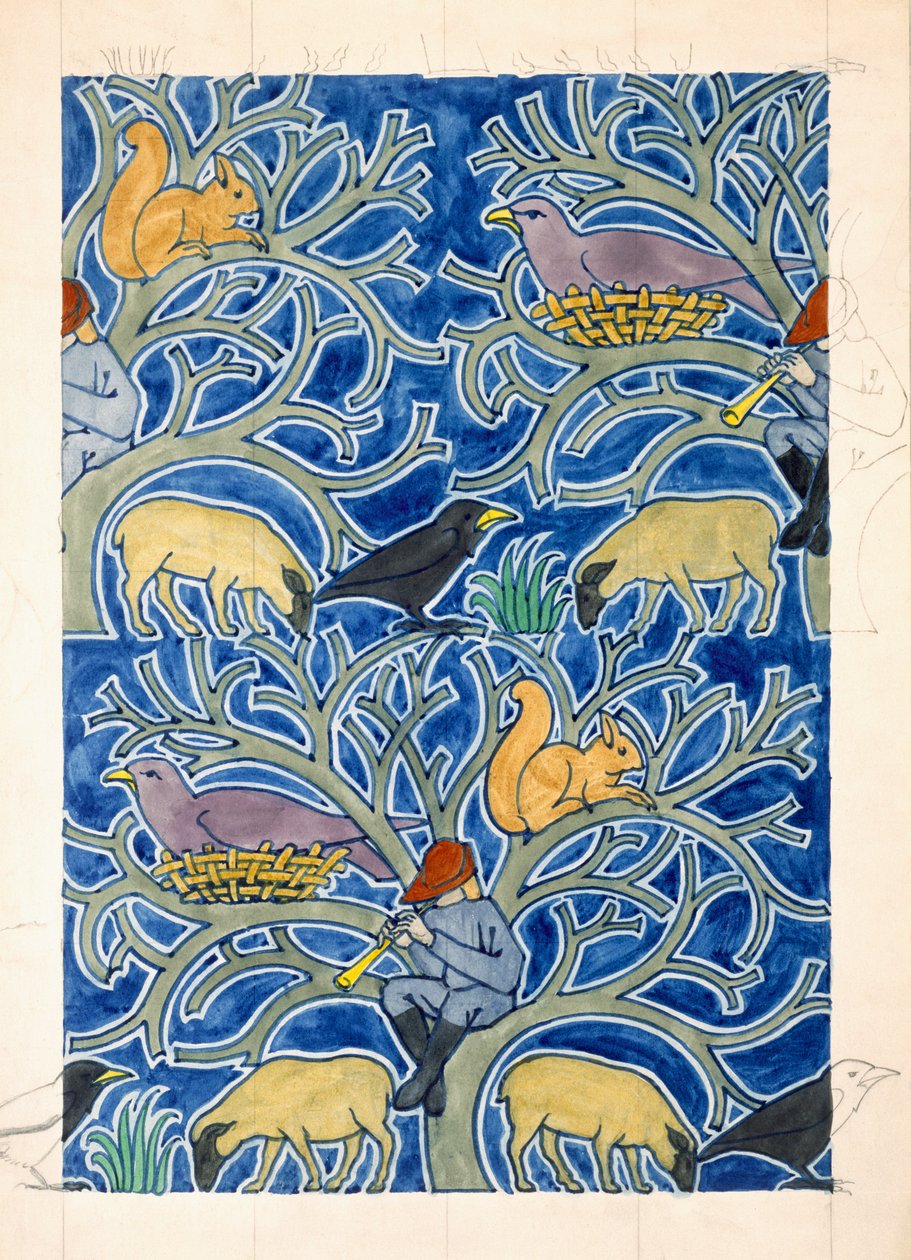 Pied Piper of the Animals (wc ja kynä paperille) tekijältä Charles Francis Annesley Voysey